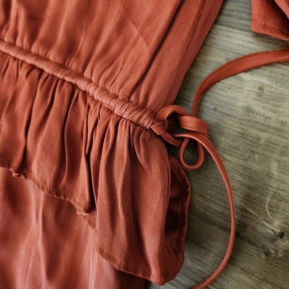 Isla Sample Rust Orange Ruffle Dress - Picture 2 of 5